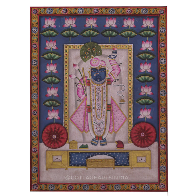 Shreenathji Pichwai Painting With Lotus