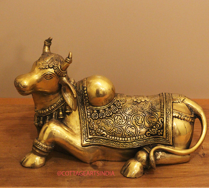 Brass Nandi Carved
