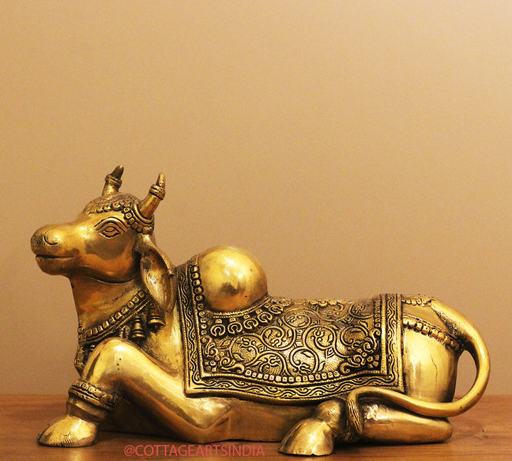 Brass Nandi Carved