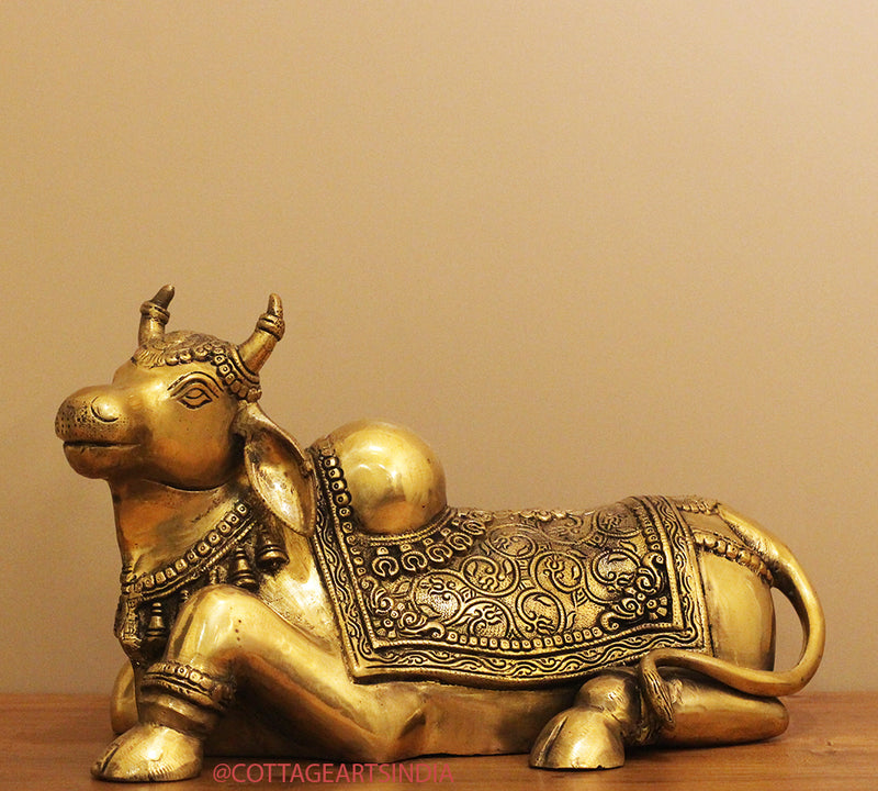 Brass Nandi Carved