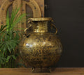 Brass Vintage Carved Planter