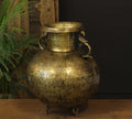 Brass Vintage Carved Planter