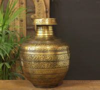 Brass Vintage Carved Planter