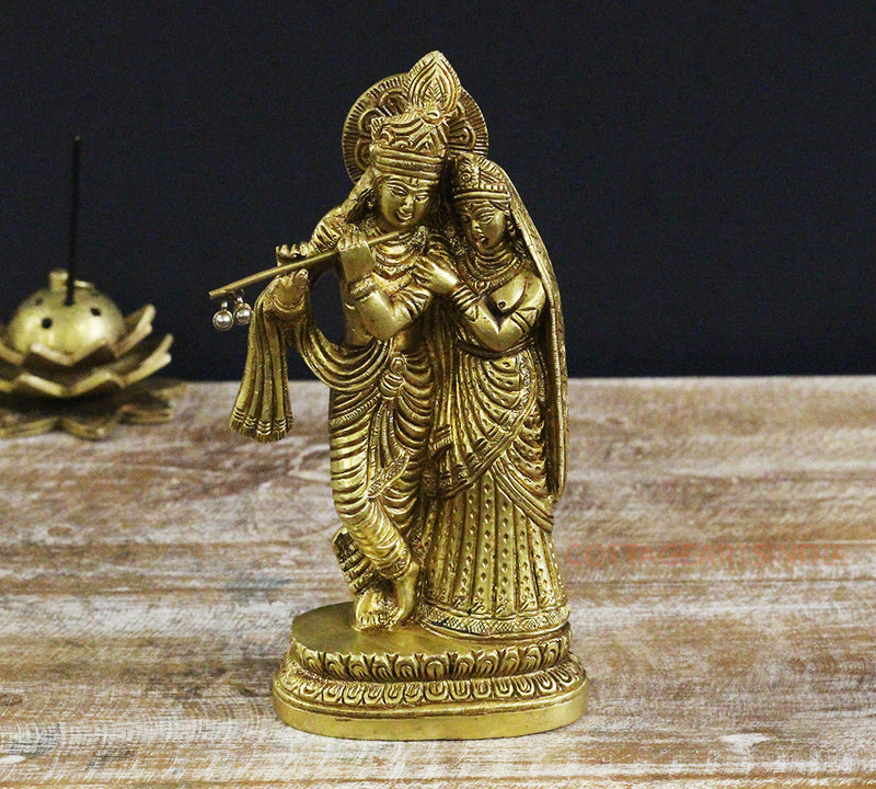 Brass Krishna Radha 8.5 "