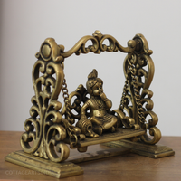 Baby Krishna on Jhula Brass Statue | Handcrafted Bal Gopal Swing Idol
