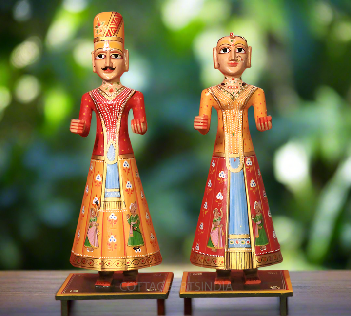 Wooden Gangaur Dolls 20"