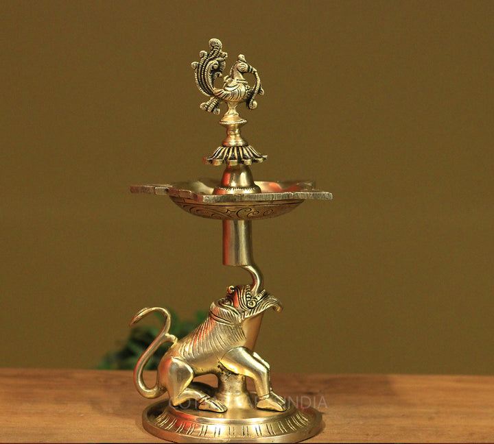 Brass Yali Oil Lamp