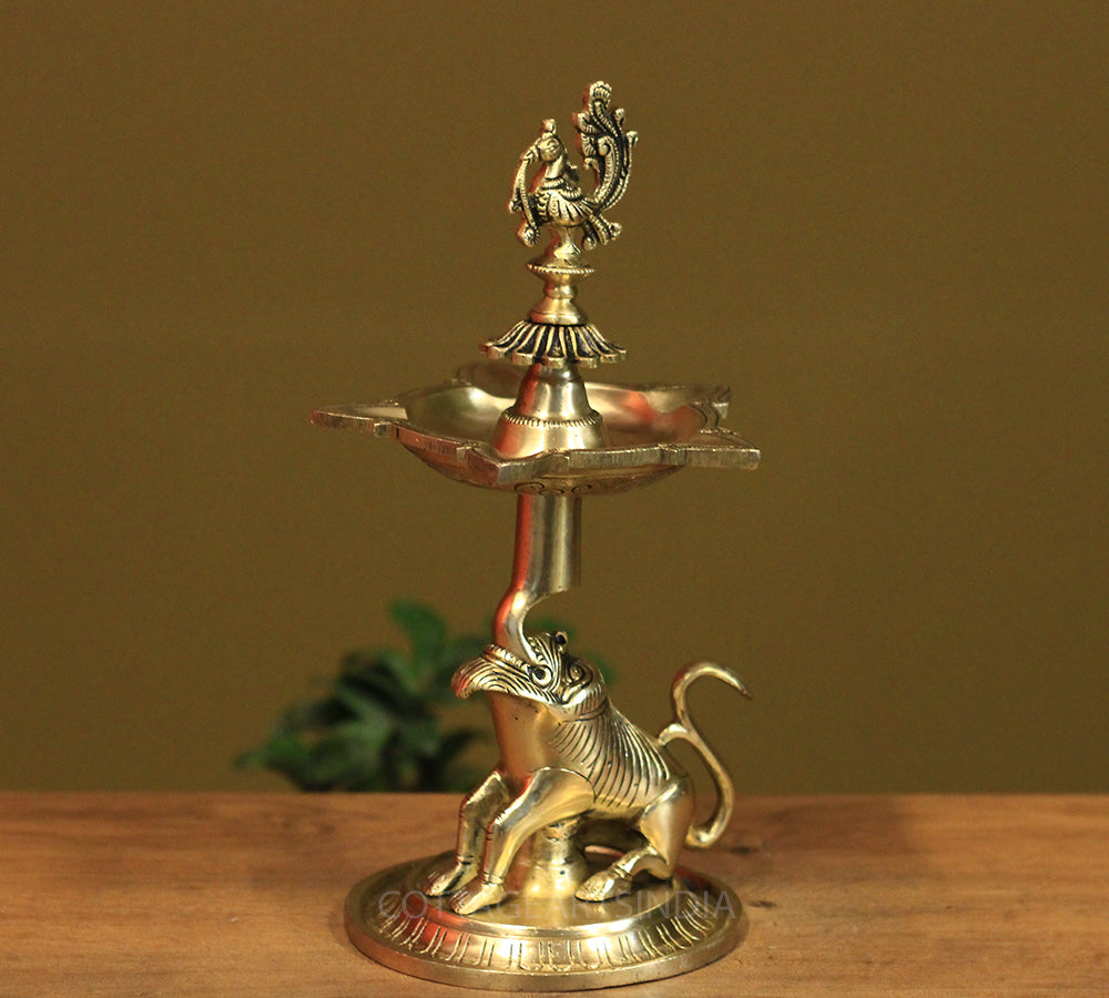 Brass Yali Oil Lamp