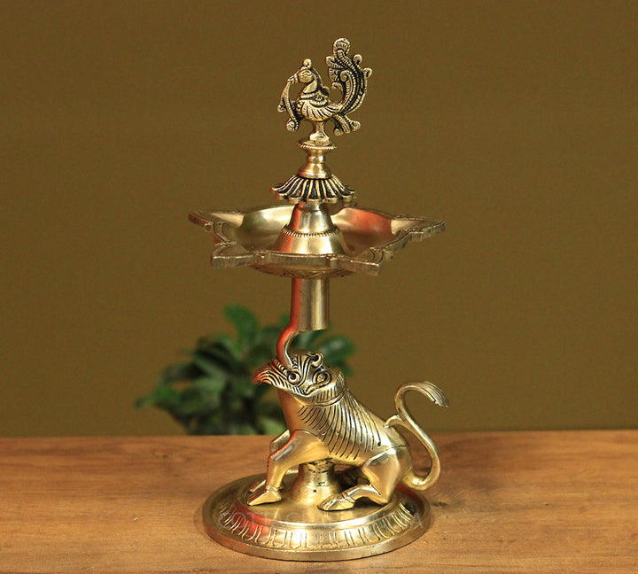Brass Yali Oil Lamp