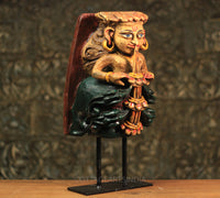 Vintage Wood /Stone Musician Apsara
