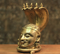 Brass Shiva Mukhlingam With Nagabharanam