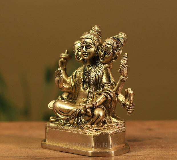 Brass Dattatreya Sitting Posture