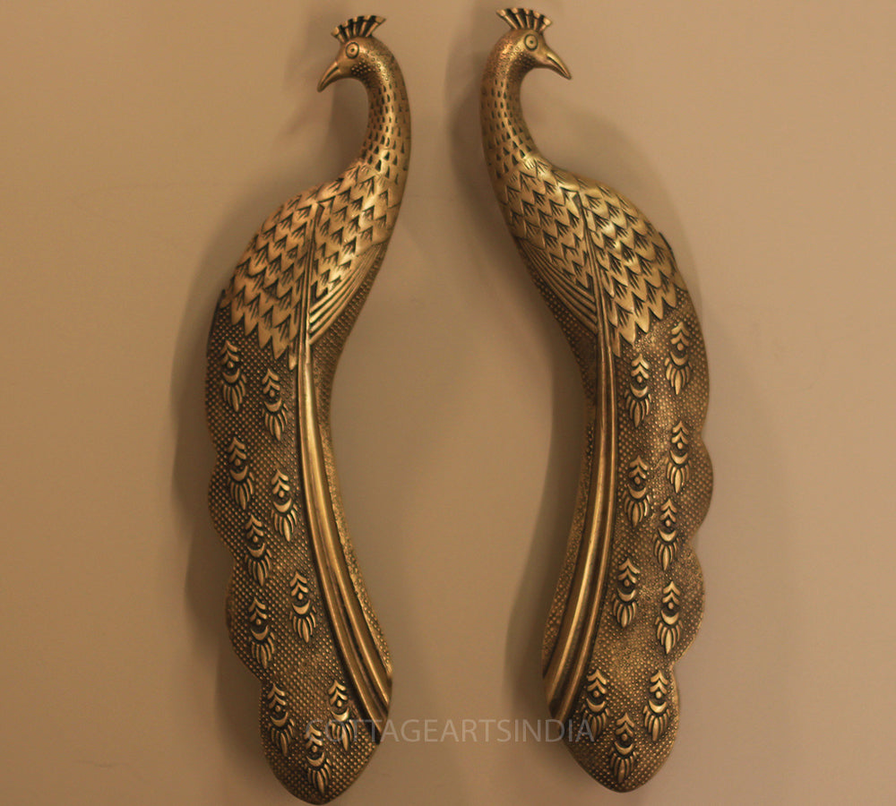 Brass Peacock Door Handles _Pair