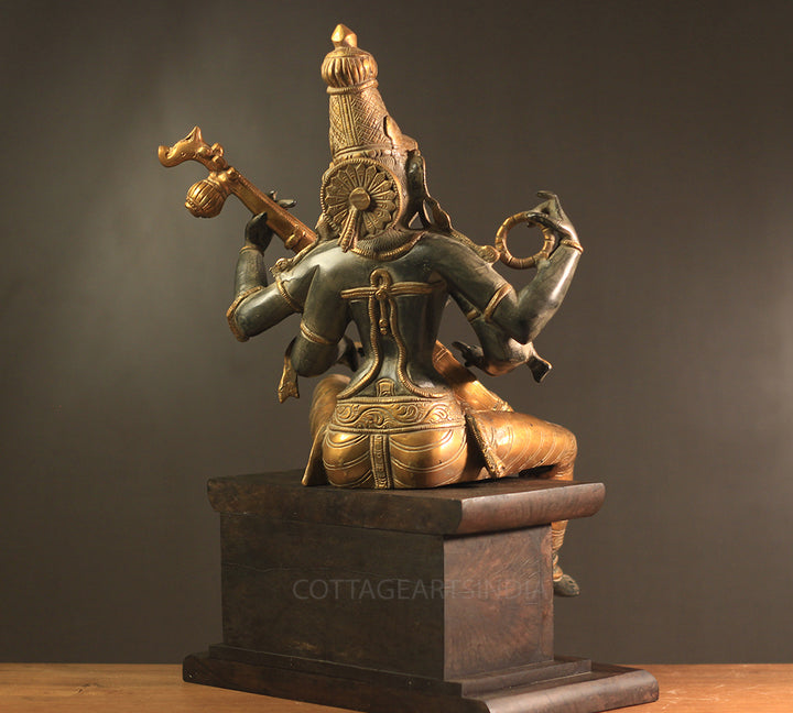 Brass Saraswati Vintage Black