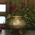Brass Vintage Carved Planter