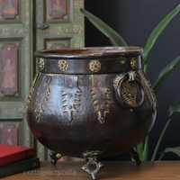 Vintage Brass Planter – Antique Repurposed Brass Pot