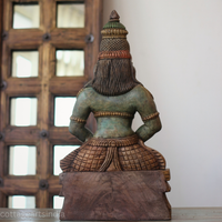 Handcrafted 23 " Wooden Hanuman in Meditative Posture