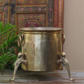Brass Vintage Carved Planter