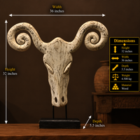 Wooden Horned Sculpture