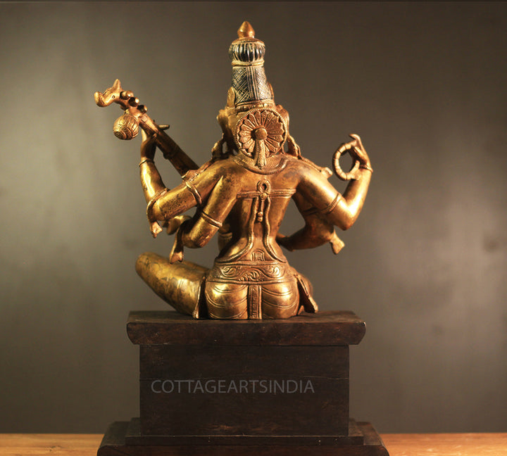 Brass Saraswati Vintage Finish