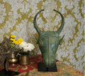 Brass Rustic Bull Head Table Decor