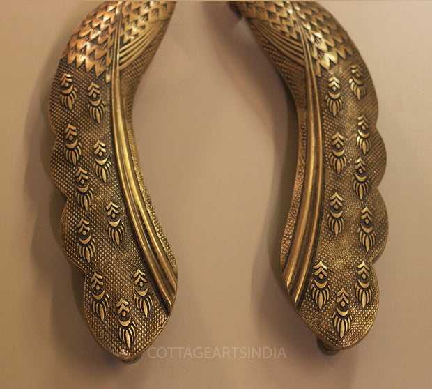 Brass Peacock Door Handles _Pair