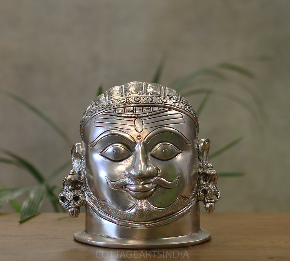 Set of Five Brass Mukhlingams in Silver Finish