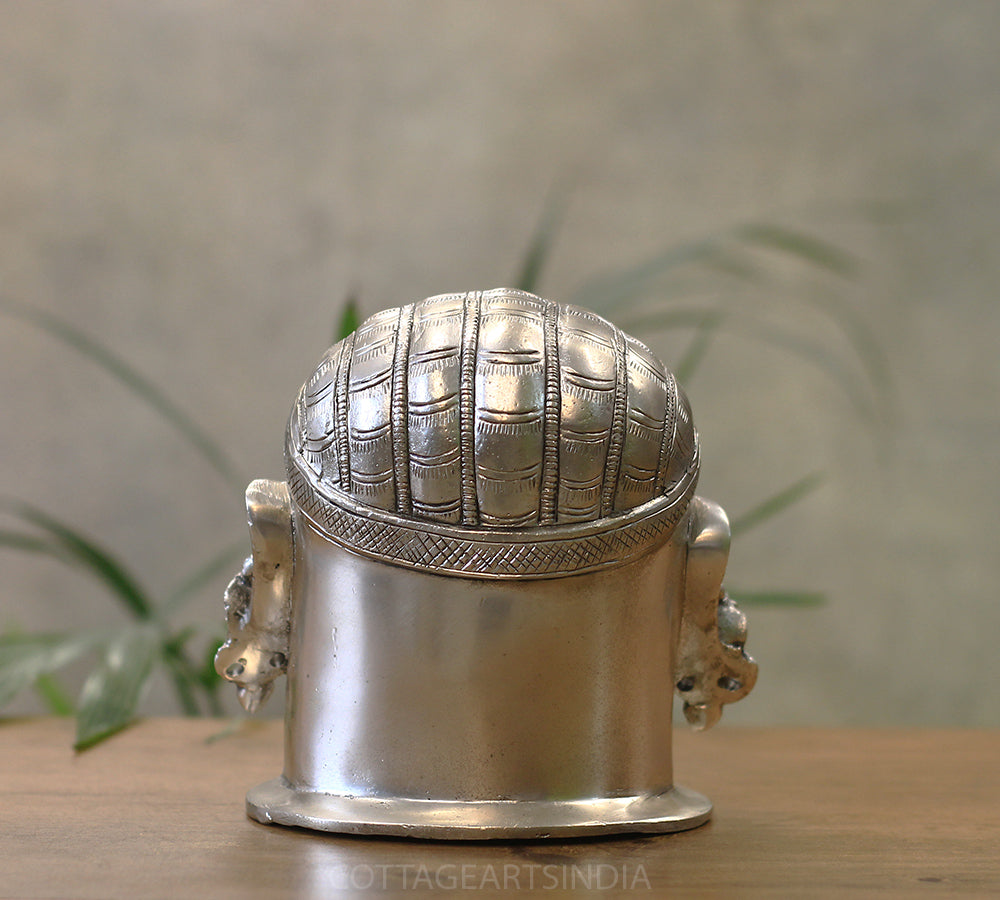 Set of Five Brass Mukhlingams in Silver Finish