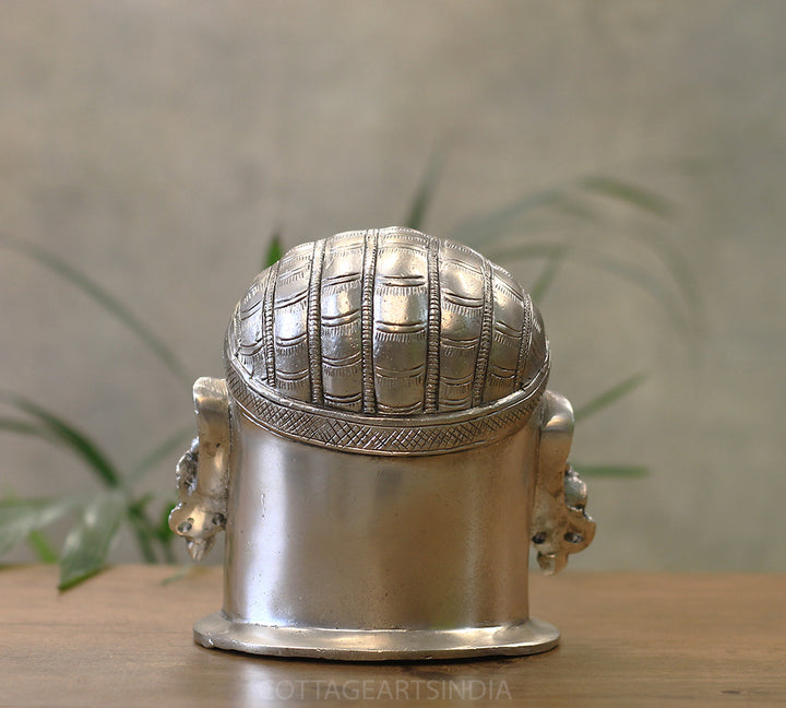 Set of Five Brass Mukhlingams in Silver Finish