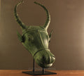 Brass Rustic Bull Head Table Decor
