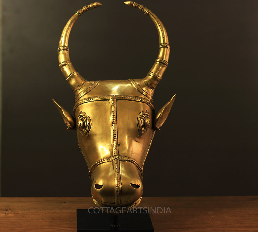 Brass Bull Head Table Decor