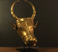 Brass Bull Head Table Decor