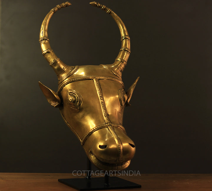 Brass Bull Head Table Decor