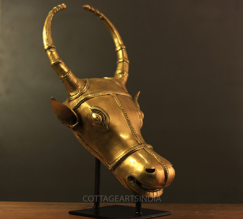 Brass Bull Head Table Decor