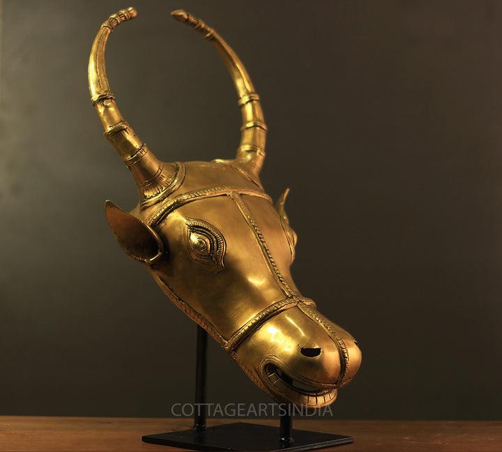 Brass Bull Head Table Decor