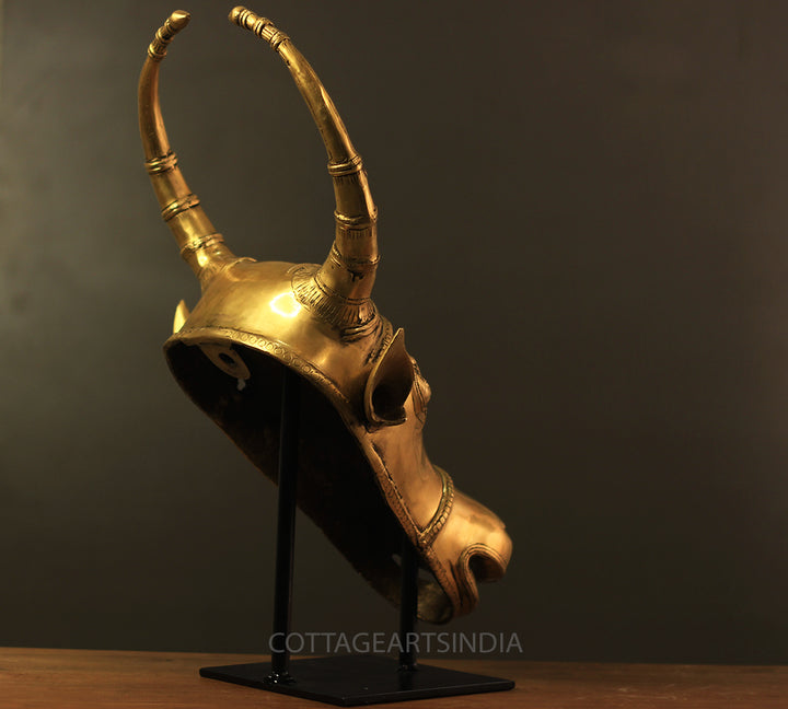 Brass Bull Head Table Decor