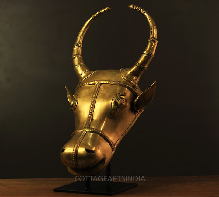Brass Bull Head Table Decor