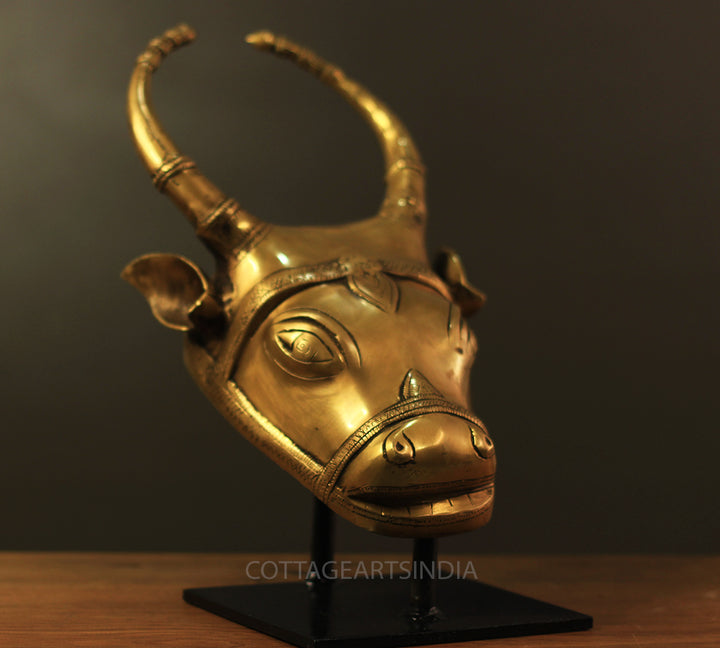 Brass Cow Mask Table Decor