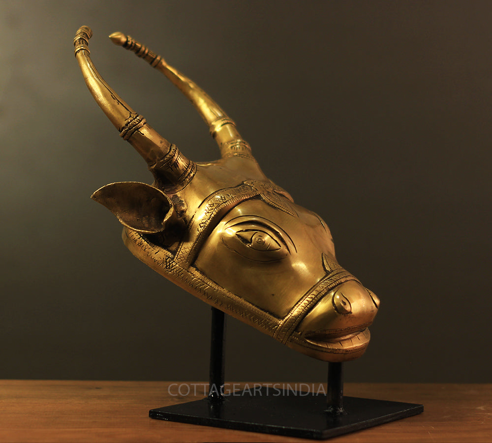 Brass Cow Mask Table Decor