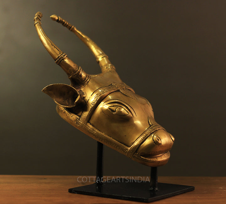 Brass Cow Mask Table Decor