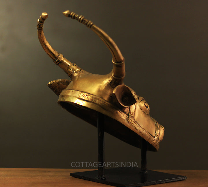 Brass Cow Mask Table Decor
