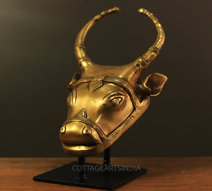 Brass Cow Mask Table Decor