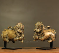 Brass Vintage Finish Palanquin Kirtimukha on Stand