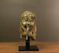 Brass Vintage Finish Palanquin Kirtimukha on Stand