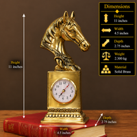 Brass Horse Bust Clock