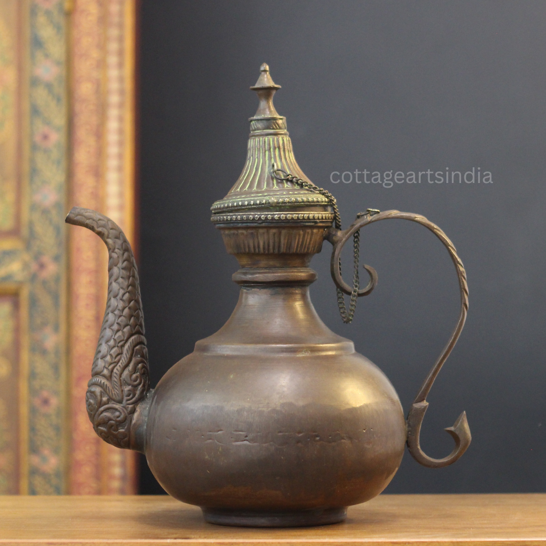 Tibetan Copper Ritual Ewer | Handcrafted Himalayan Decor