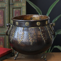 Vintage Brass Planter – Antique Repurposed Brass Pot