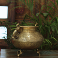 Brass Vintage Carved Planter