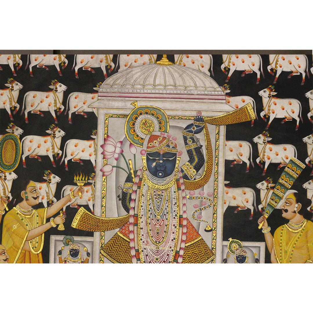 Shrinathji Gau Darshan Pichwai – Nathdwara Painting with Sacred Cows