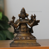 Handcrafted Brass Panchamukhi Ganesha Statue – Antique Finish